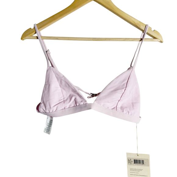 Mara Hoffman Astrid Pastel Pink UPF 50 Triangle Bikini Swimsuit Top Size Large - Picture 1 of 7